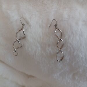 Beautiful Silver Twisted Earrings